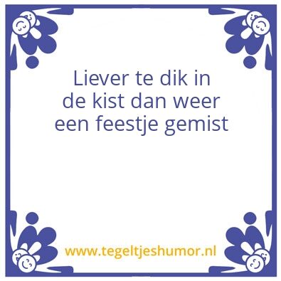 Tegeltje: Liever te dik
