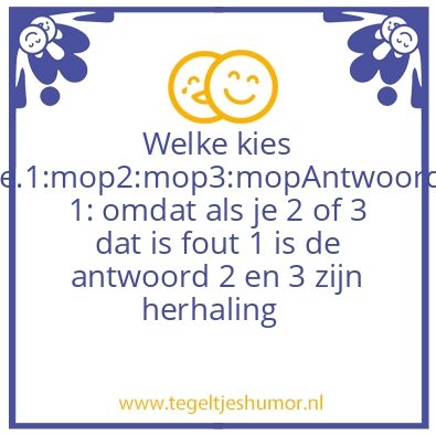 Tegeltje: Mop