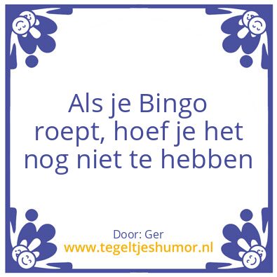 Tegeltje: Bingo