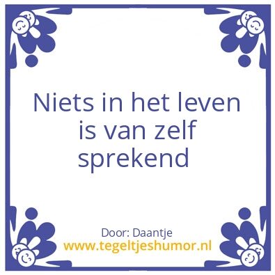 Tegeltje: Niets in het leven