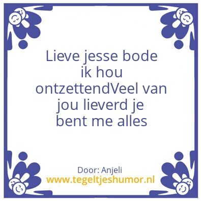 Tegeltje: Lieve jesse bode
