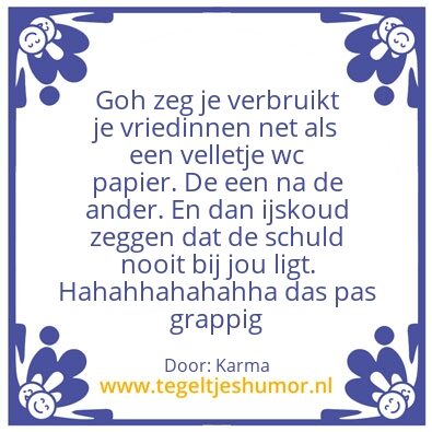 Tegeltje: Karma