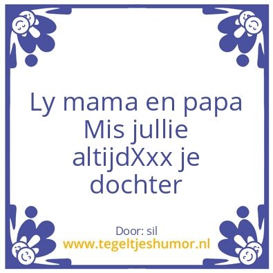 Tegeltje: mami en papi
