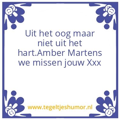 Tegeltje: We missen je
