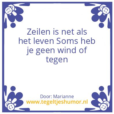 Tegeltje: Zeilen
