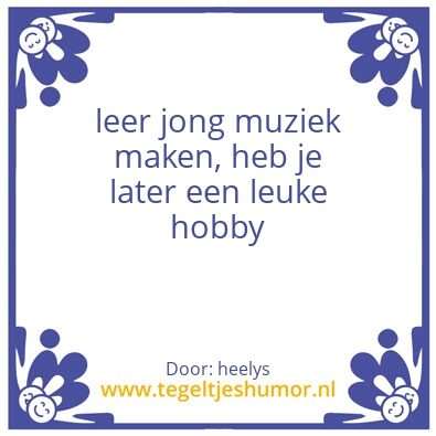 Tegeltje: muziek