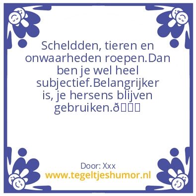 Tegeltje: Denk na………