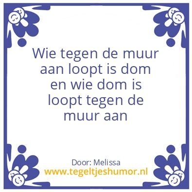 Tegeltje: Dom en stom
