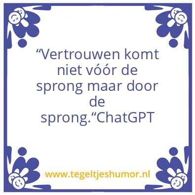 Tegeltje: Vertrouwen