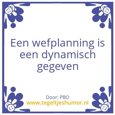 Tegeltje: planning