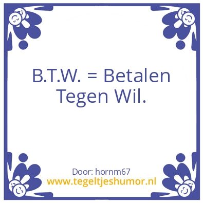 Tegeltje: BTW