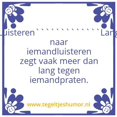 Tegeltje: Luisteren