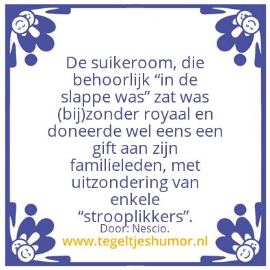 Tegeltje: De suikeroom