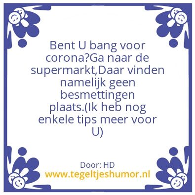 Tegeltje: Corona