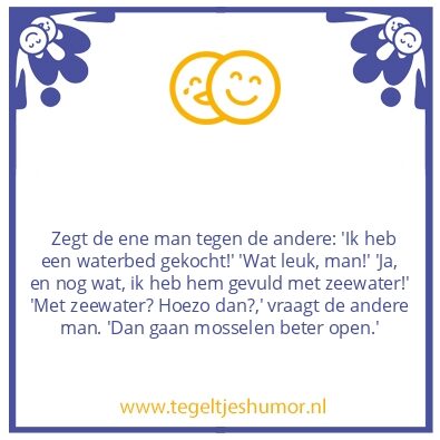 Tegeltje: Waterbed