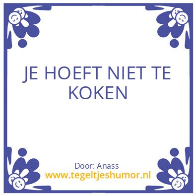 Tegeltje: Koken