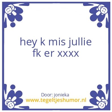 Tegeltje: mis jullie