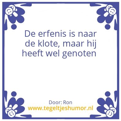 Tegeltje: Naar de klote