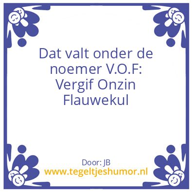 Tegeltje: vof 2