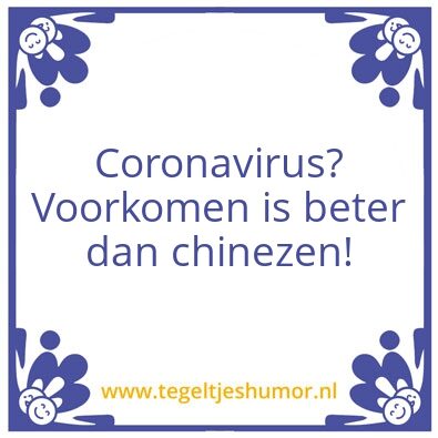 Tegeltje: Corona