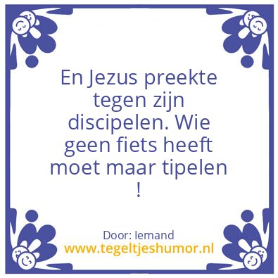 Tegeltje: Jgeen fiets tegel