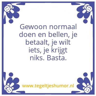 Tegeltje: Ergernis