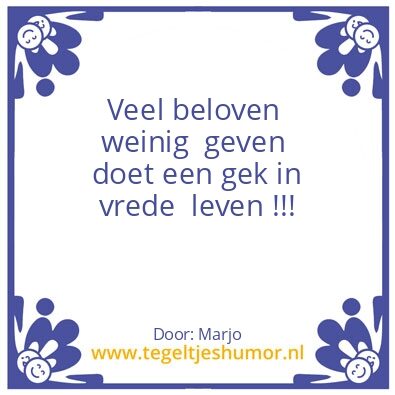 Tegeltje: Beloven