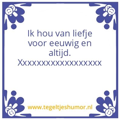 Tegeltje: Voor mijn liefje