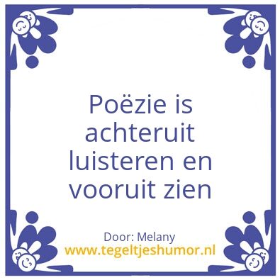 Tegeltje: PoÃ«zie