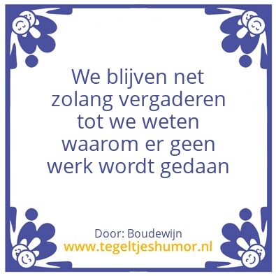 Tegeltje: Vergaderen