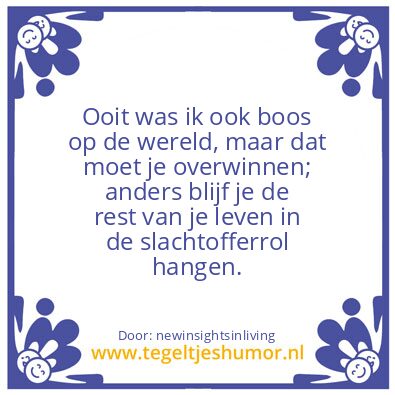 Tegeltje: angry on the world