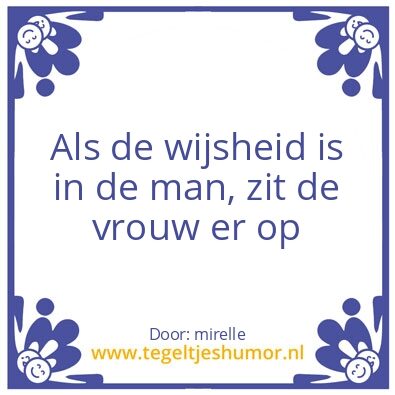 Tegeltje: vrouwenlogica