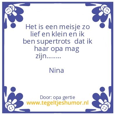 Tegeltje: nina