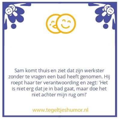 Tegeltje: Een bad