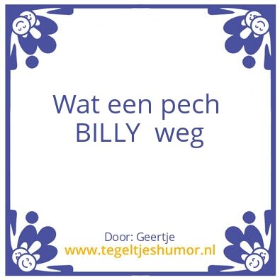 Tegeltje: Billy
