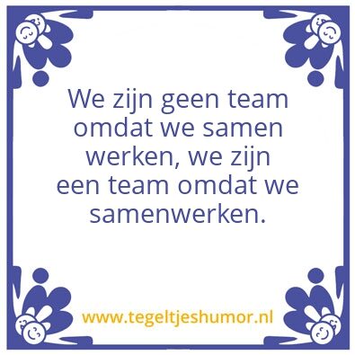 Tegeltje: Samenwerken