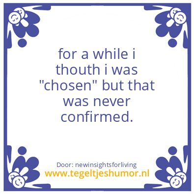 Tegeltje: not confirmed