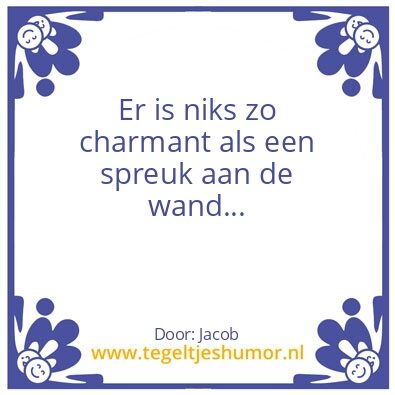 Tegeltje: Charmant