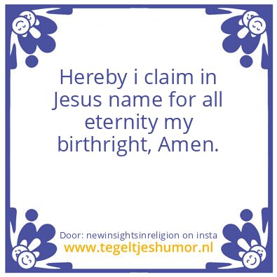 Tegeltje: in Jesus name