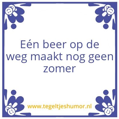 Tegeltje: beer op de weg