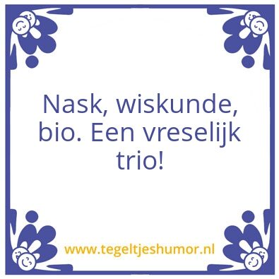 Tegeltje: Is zo