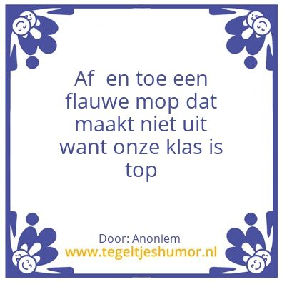 Tegeltje: Klas