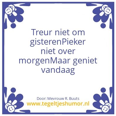 Tegeltje: de volgende ochtend