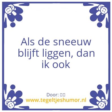 Tegeltje: Sneeuw
