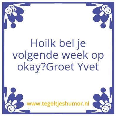 Tegeltje: .