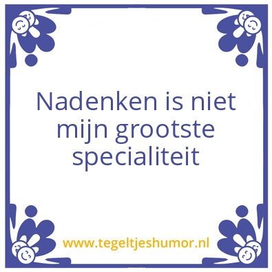 Tegeltje: Nadenken