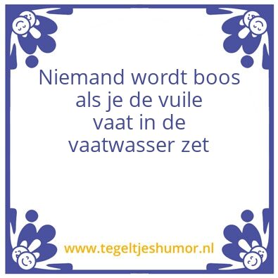 Tegeltje: vuile vaat