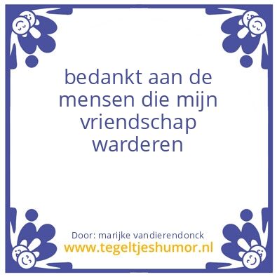 Tegeltje: vriendschap