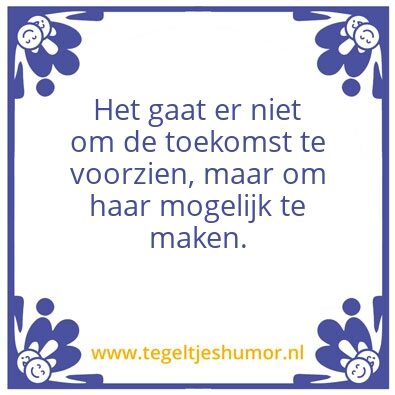 Tegeltje: Toekomst