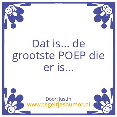 Tegeltje: Grote poep